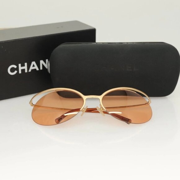CHANEL Sunglasses metal Orange CC Auth - Picture 1 of 15
